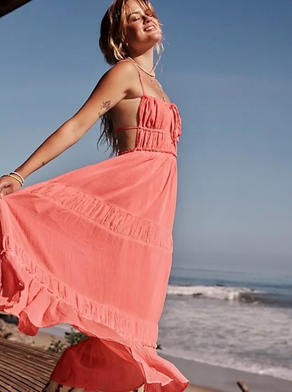 Free People Taking Sides Maxi Dress Size M